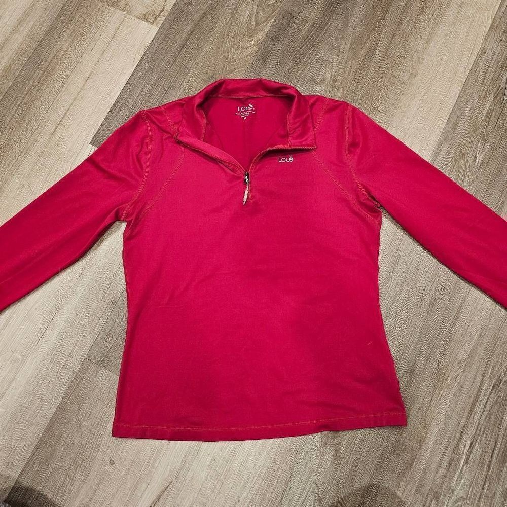 Lole Jacket Pink Athletic Yoga half 1/2 zip Top Workout Solid Long Sleeve Medium